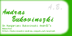 andras bukovinszki business card